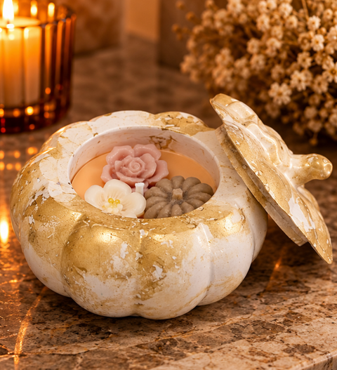 Pumpkin Kaars 2 – Marmer Wit/Goud