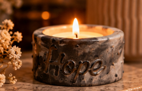 Waxinelichthouders Set Live Love Hope
