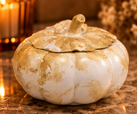 Pumpkin Kaars 2 – Marmer Wit/Goud
