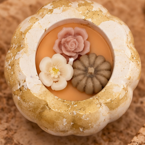 Pumpkin Kaars 2 – Marmer Wit/Goud