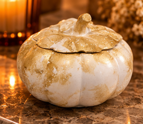 Pumpkin Kaars 2 – Marmer Wit/Goud